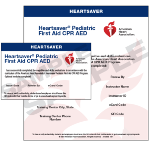 Heartsaver® Pediatric First Aid CPR AED eCard